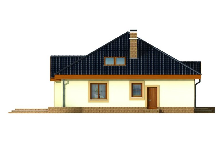 Projekt domu dwurodzinnego Groszek - elewacja 3
