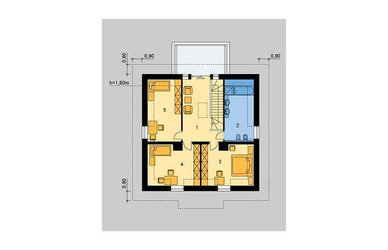 Projekt domu piętrowego LK&710 - poddasze