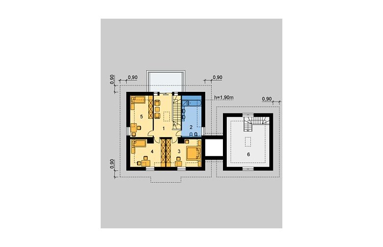 Projekt domu piętrowego LK&711 - poddasze