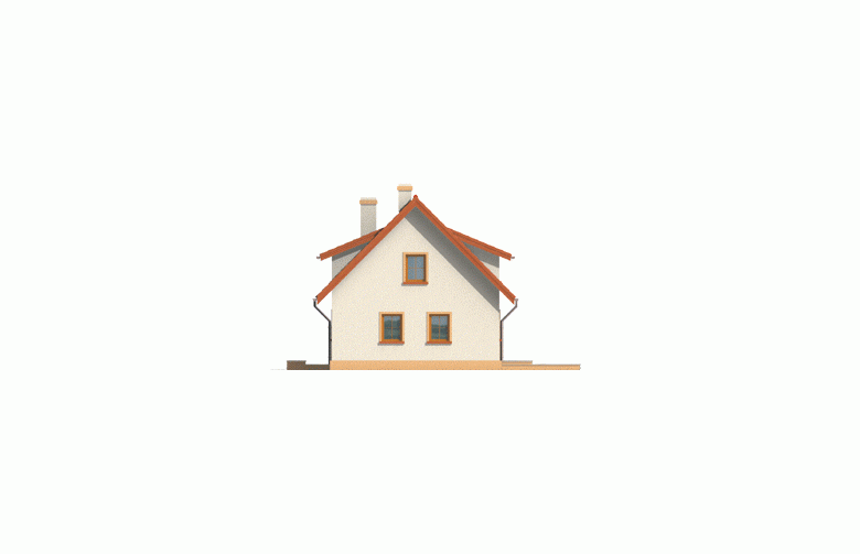 Projekt domu z poddaszem Calineczka - elewacja 4