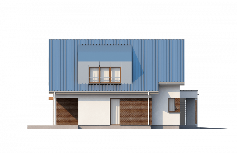 Projekt domu z poddaszem Zx23 - elewacja 4