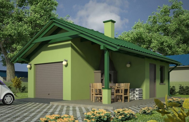 Projekt domu energooszczędnego G58 - Budynek garażowo - gospodarczy
