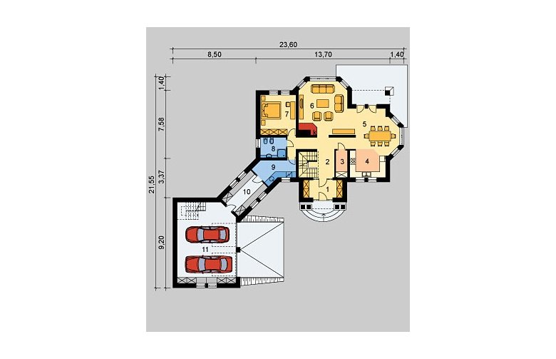 Projekt domu piętrowego LK&782 - parter