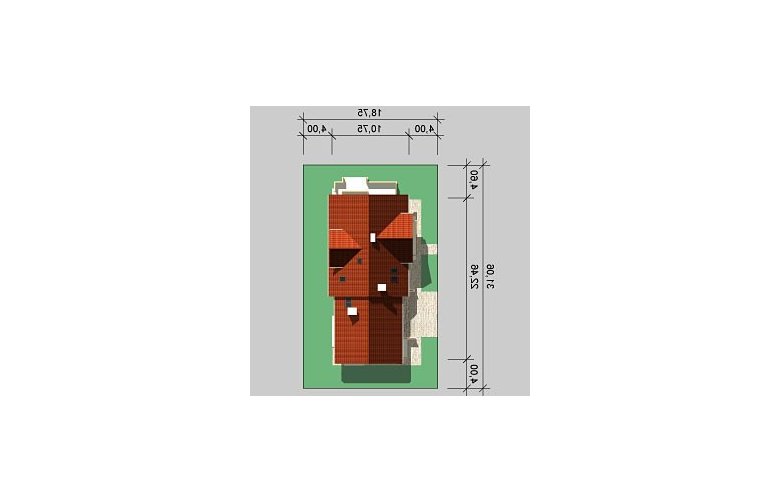 Projekt domu bliźniaczego LK&776 - Usytuowanie - wersja lustrzana