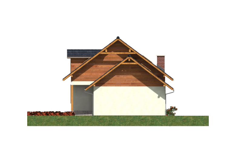 Projekt domu z bala A-103 (drewniany) - elewacja 4