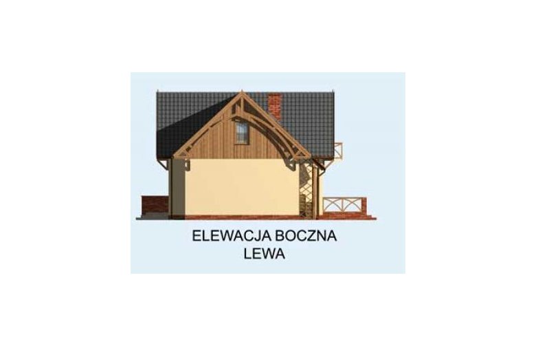Projekt domu z poddaszem PALANKA - elewacja 2