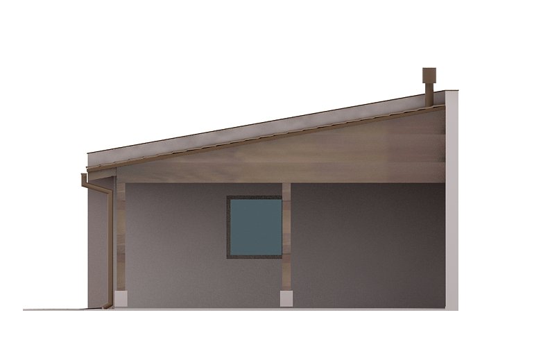 Projekt domu energooszczędnego G106 - Budynek garażowy z wiatą  - elewacja 3