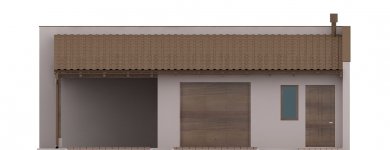 Elewacja projektu G106 - Budynek garażowy z wiatą  - 1 - wersja lustrzana