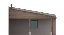Elewacja projektu G106 - Budynek garażowy z wiatą  - 3 - wersja lustrzana