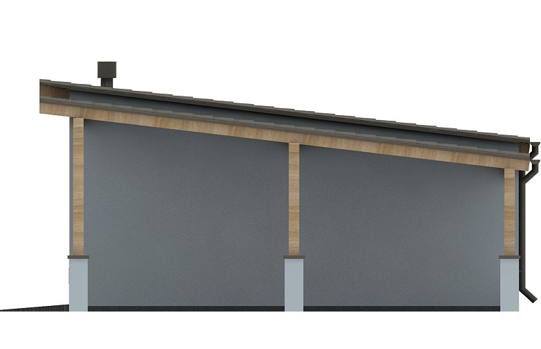 Projekt domu energooszczędnego G82 - Budynek garażowy z wiatą - elewacja 3