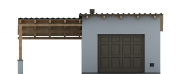 Elewacja projektu G82 - Budynek garażowy z wiatą - 1 - wersja lustrzana