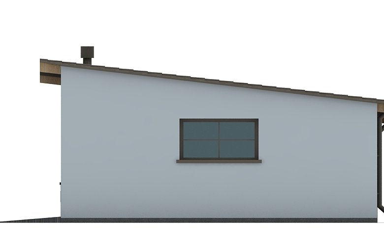Projekt domu energooszczędnego G82 - Budynek garażowy z wiatą - elewacja 2