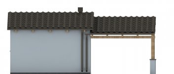 Elewacja projektu G82 - Budynek garażowy z wiatą - 4 - wersja lustrzana