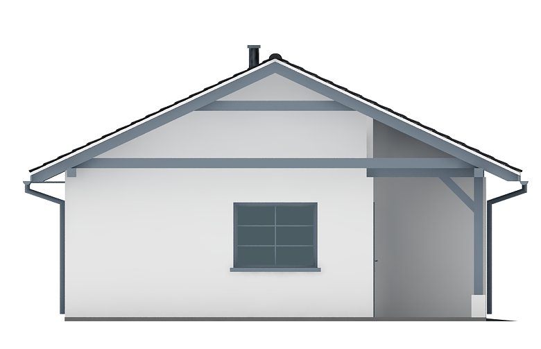 Projekt domu energooszczędnego G86 - Budynek garażowy - elewacja 2