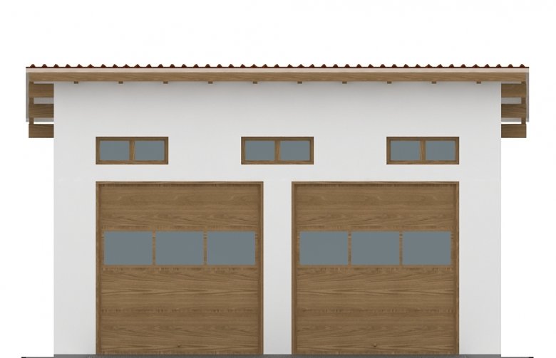 Projekt domu energooszczędnego G115 - Budynek garażowy - elewacja 1
