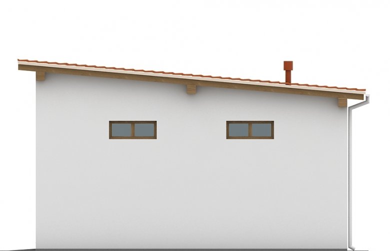 Projekt domu energooszczędnego G115 - Budynek garażowy - elewacja 2