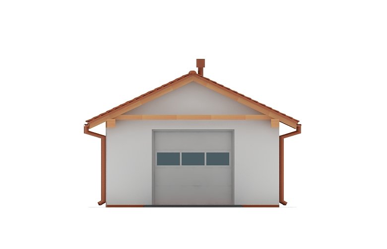 Projekt domu energooszczędnego G90 - Budynek garażowo - gospodarczy - elewacja 1