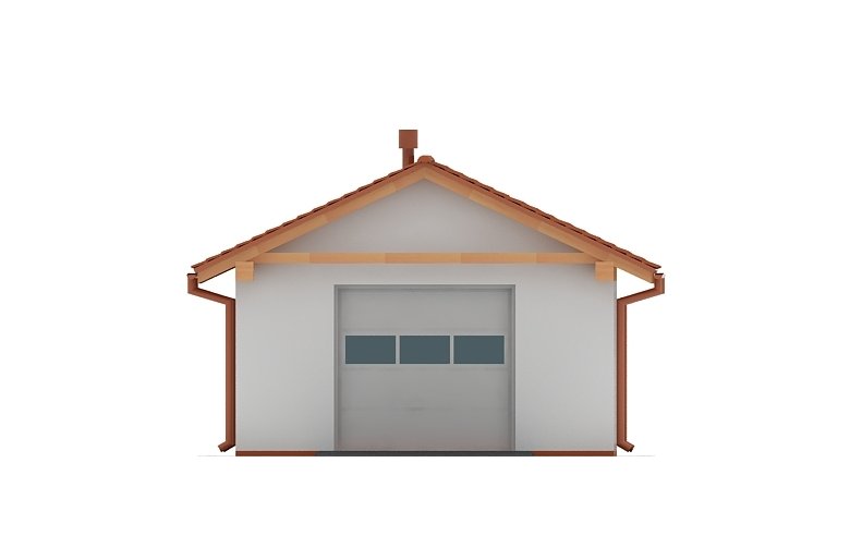 Projekt domu energooszczędnego G90 - Budynek garażowo - gospodarczy - elewacja 1