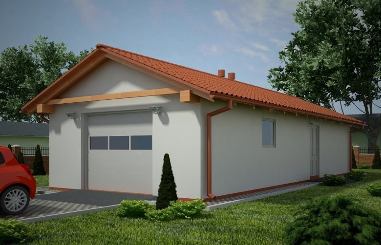 Projekt domu energooszczędnego G90 - Budynek garażowo - gospodarczy