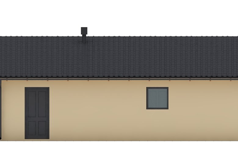 Projekt domu energooszczędnego G93 - Budynek garażowo - gospodarczy - elewacja 2
