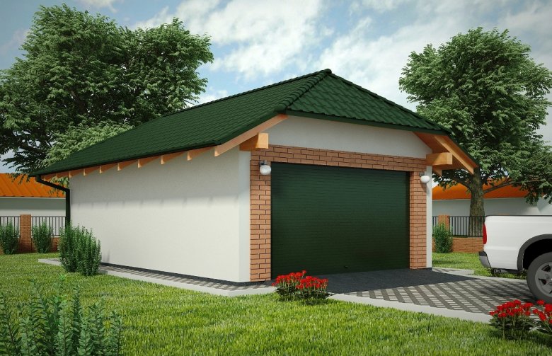 Projekt domu energooszczędnego G96 - Budynek garażowy