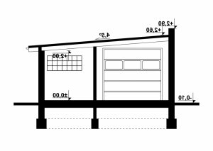Przekrój projektu G100 - Budynek garażowo - gospodarczy w wersji lustrzanej