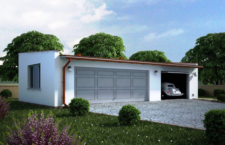 Projekt domu energooszczędnego G103 - Budynek garażowy