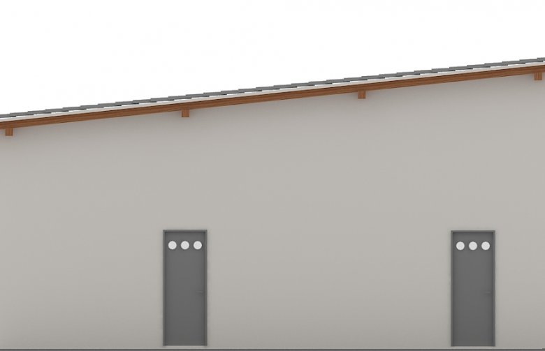 Projekt domu energooszczędnego G122 - Budynek garażowo - gospodarczy - elewacja 3