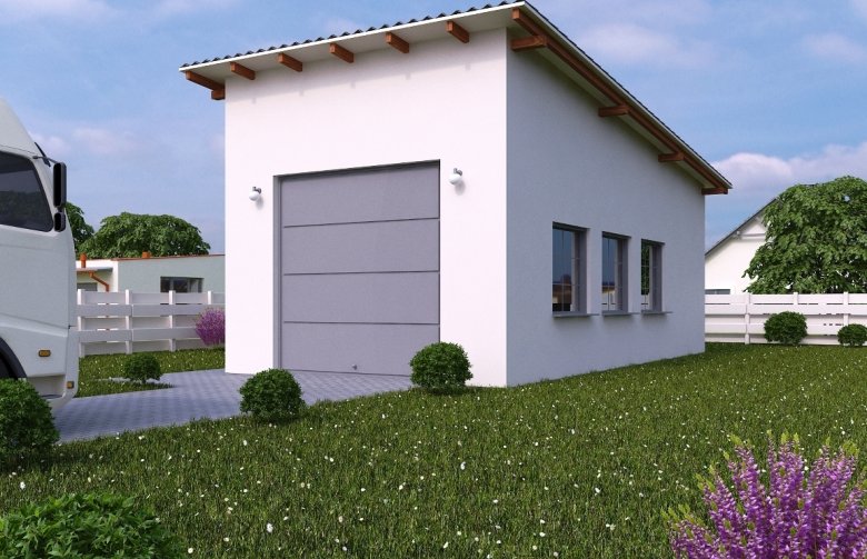 Projekt domu energooszczędnego G122 - Budynek garażowo - gospodarczy
