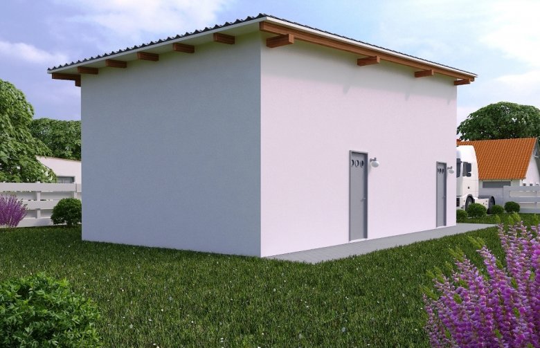 Projekt domu energooszczędnego G122 - Budynek garażowo - gospodarczy