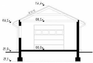 Przekrój projektu G123 - Budynek garażowy w wersji lustrzanej