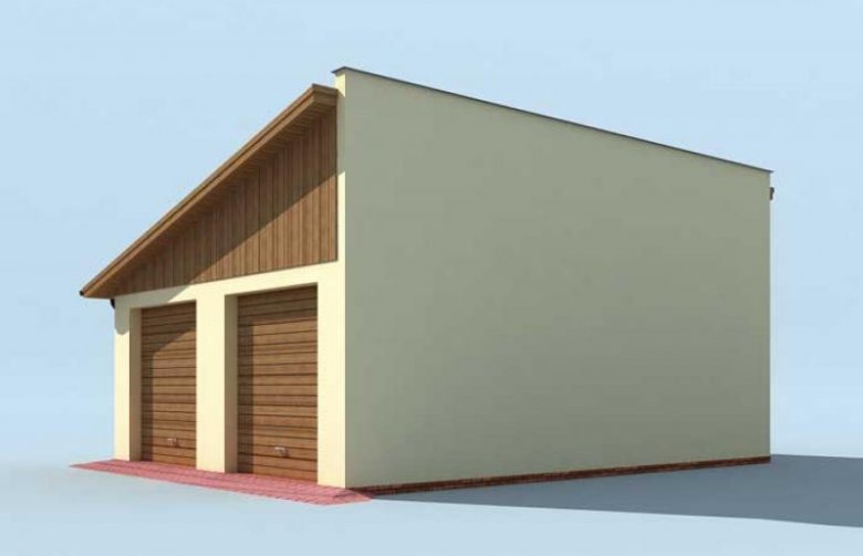 Projekt garażu G201 garaż dwustanowiskowy z pomieszczeniami gospodarczymi