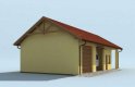 Projekt garażu G210 garaż dwustanowiskowy z pomieszczeniami gospodarczymi i wiatą - wizualizacja 3