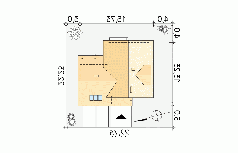 Projekt domu tradycyjnego Perkoz 2 - Usytuowanie - wersja lustrzana