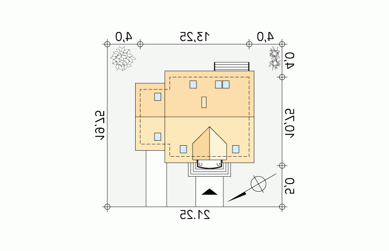 Projekt domu parterowego Pik - Usytuowanie - wersja lustrzana