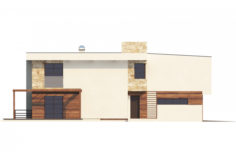 Projekt domu piętrowego Zx14 - elewacja 3