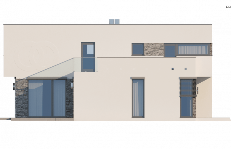 Projekt domu piętrowego Zx46 - elewacja 4