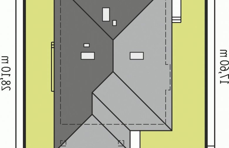 Projekt domu parterowego Glen III - Usytuowanie - wersja lustrzana