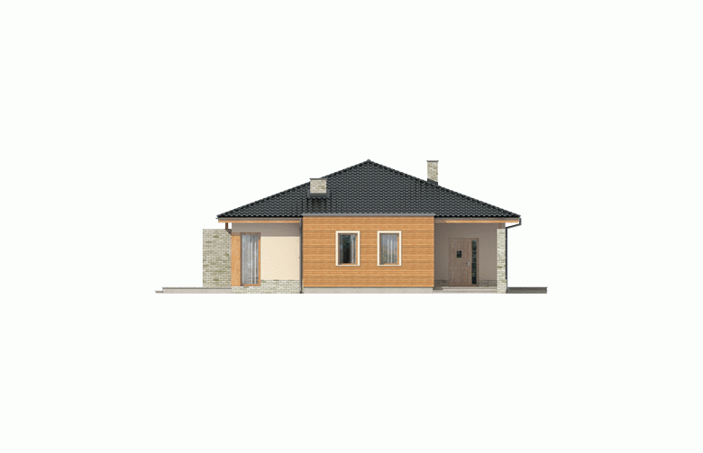 Projekt domu parterowego Grzegorz - elewacja 1