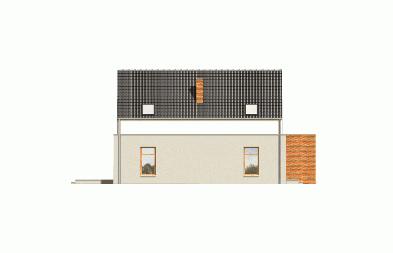 Projekt domu nowoczesnego ANCORA - elewacja 3