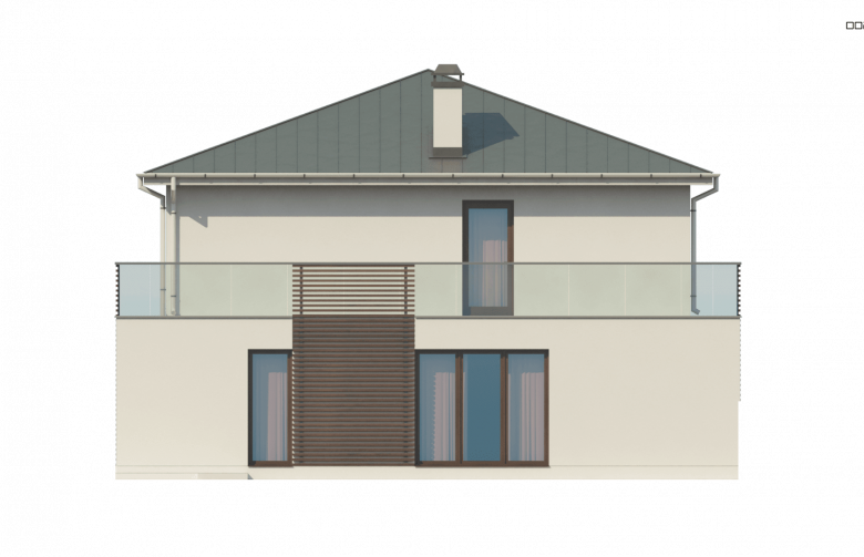 Projekt domu piętrowego Zx55 - elewacja 4