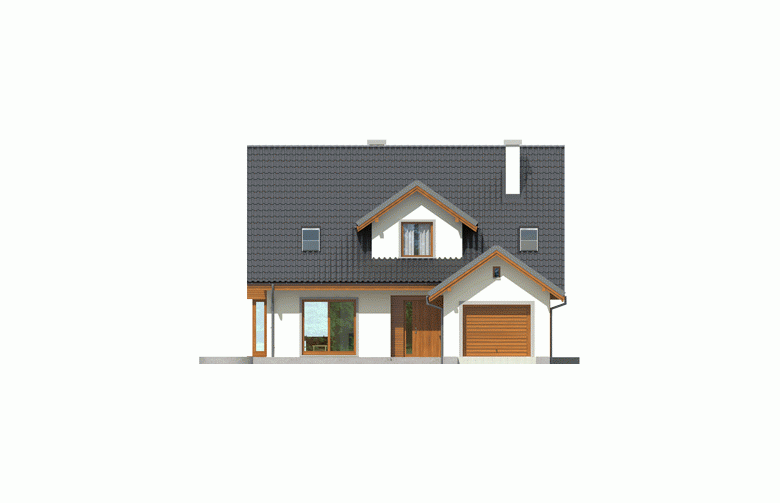 Projekt domu jednorodzinnego Kalina (nowa) G1 - elewacja 1
