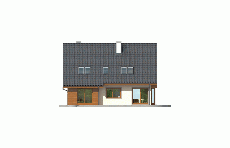Projekt domu jednorodzinnego Kalina (nowa) G1 - elewacja 3