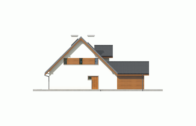 Projekt domu jednorodzinnego Kalina (nowa) G1 - elewacja 4