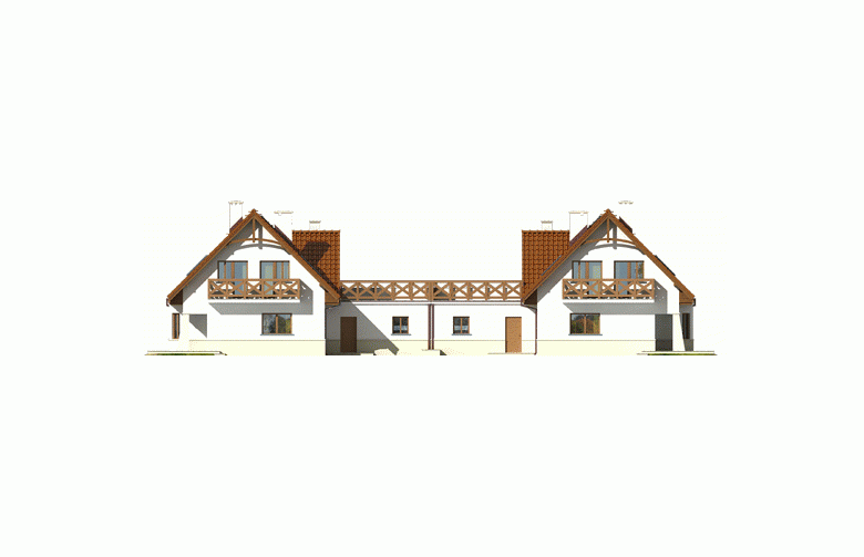 Projekt domu bliźniaczego Karolinka G2 (bliźniak)  - elewacja 3