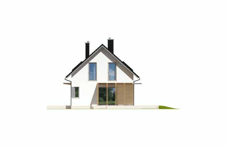 Projekt domu jednorodzinnego Lea (wersja A) - elewacja 4