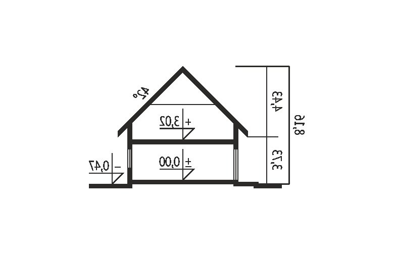 Projekt domu jednorodzinnego Lea (wersja A) - przekrój 1