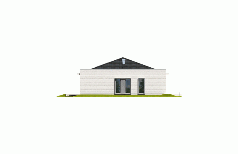 Projekt domu parterowego Marlon III G1 (biały) - elewacja 2