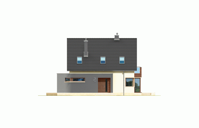 Projekt domu jednorodzinnego Mati - elewacja 1