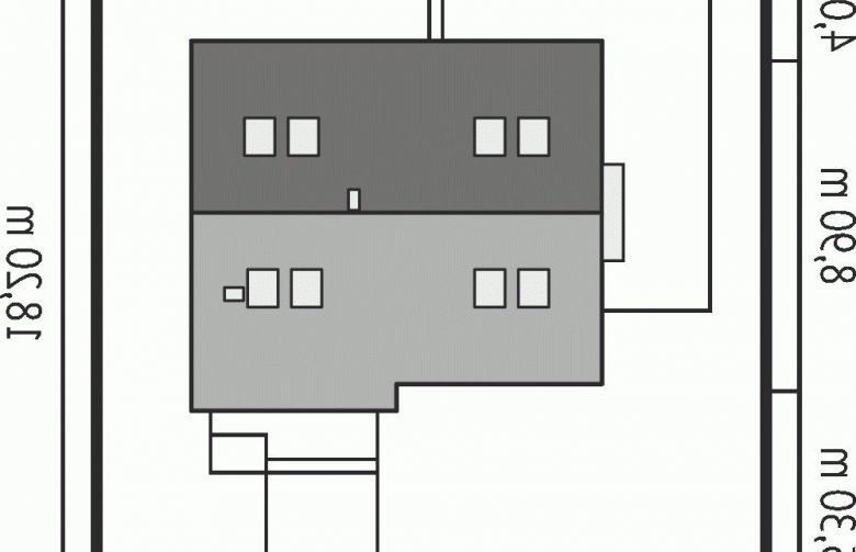 Projekt domu jednorodzinnego Oleńka - Usytuowanie - wersja lustrzana